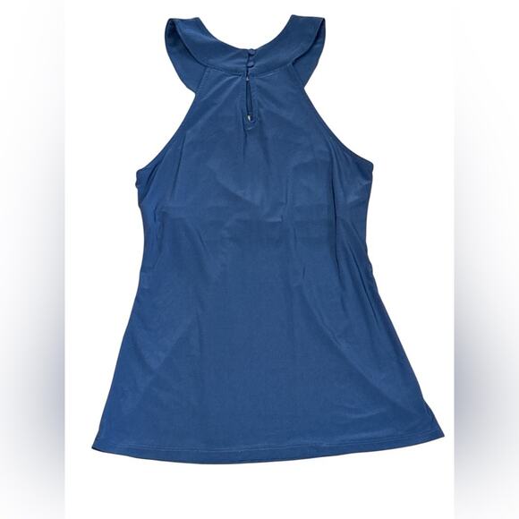 INC Y2K Small tank top Blue liberty star halter top rhinestone evening stretch - Picture 4 of 7